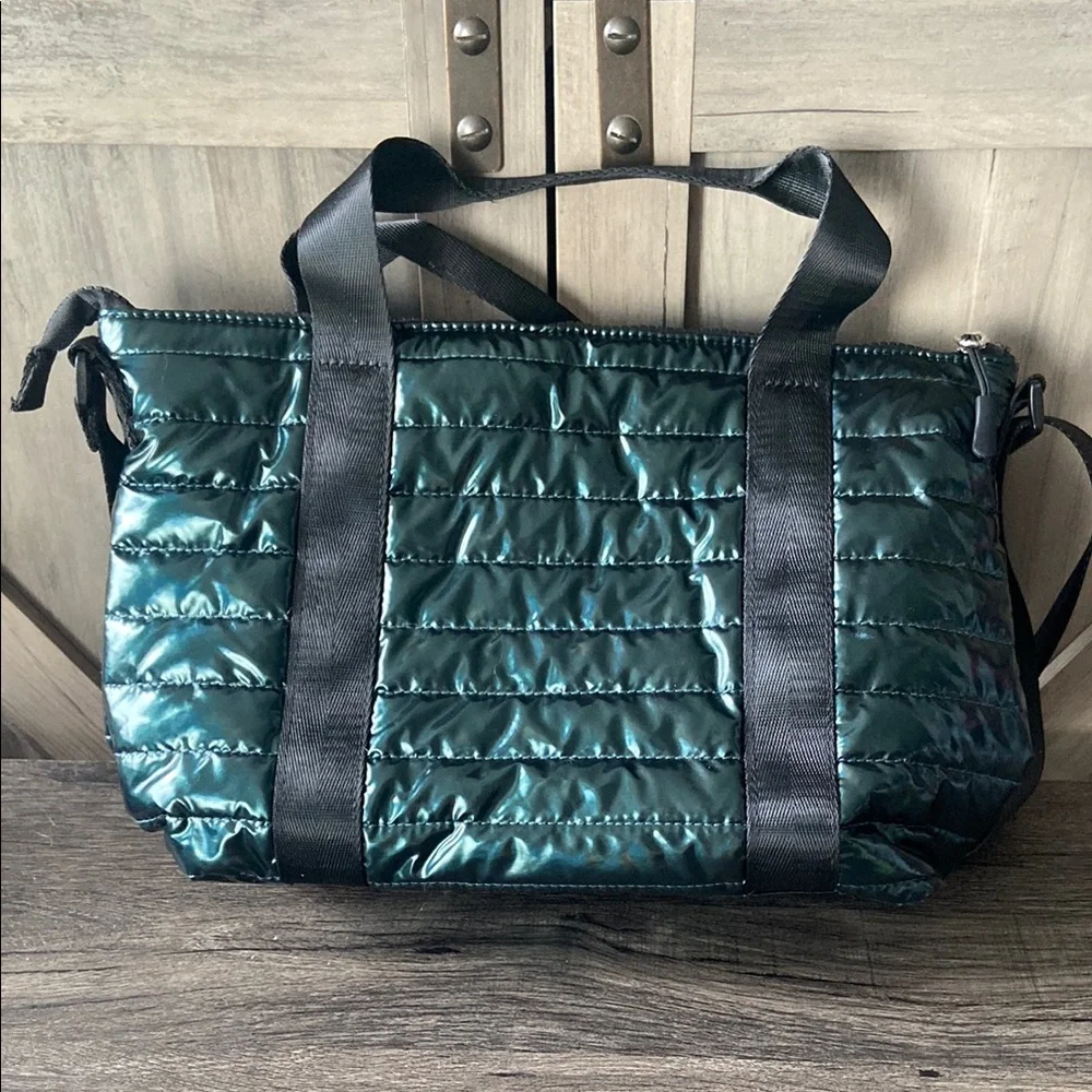 Tahari Green Quilted Tote Bag - Picture 3 of 10